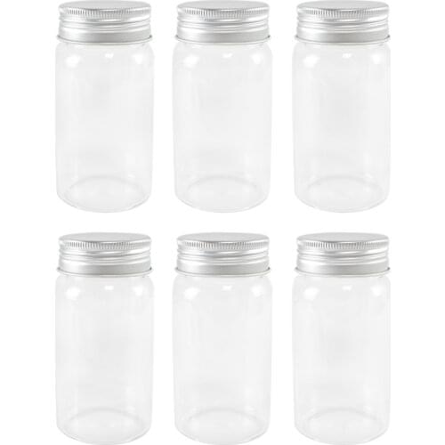 47*70*34mm 80ml Glass Bottles Aluminium Cap Empty Transparent Clear Liquid Gift Candy Container Wishing Bottles Jars 12pcs/lot
