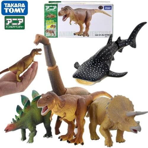 TAKARA TOMY Ania AL Series Brachiosaurus Tyrannosaurus Triceratops Stegosaurus Velociraptor Simulation Dinosaur Animal Model Toy