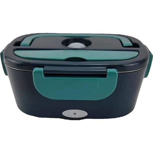 Stainless Steel Thermal Lunch Box For Car Office School 110V+12V Portable Dual Voltage Heating Food Warmer Container