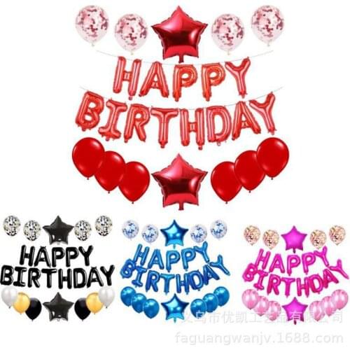 Birthday Party Letter Balloons Latex Balloons Banners Decorations Party Prom Supplies Set Birthday Ornament