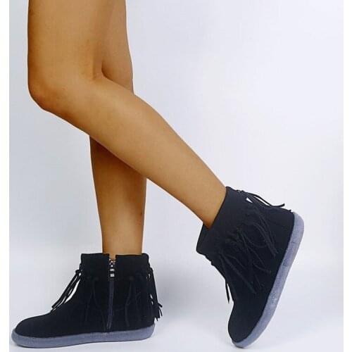 Womens New Ankle Boots Zipper Flock Platform Snow Ladies Plush Casual Flat Shoes Female Footwear Rubber Botas Mujer Size 35-43