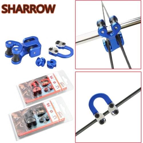 1Set Archery 1/8" 3/16" Hole Size Bow Peep Sight Cable Slide Roller Metal D Loop Bowstring U Nock Kit For Shooting Accessories