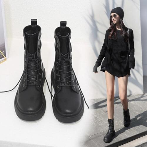 2021 Womens Shoes Fashion Martin Boots All-match Single Boots British Style Casual Thin Breathable Boots Short Boots