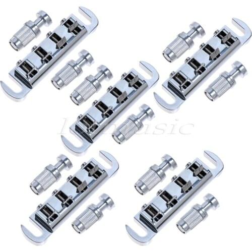 5Pcs New Chrome Wraparound Bridge Tailpiece for 4 string Bass