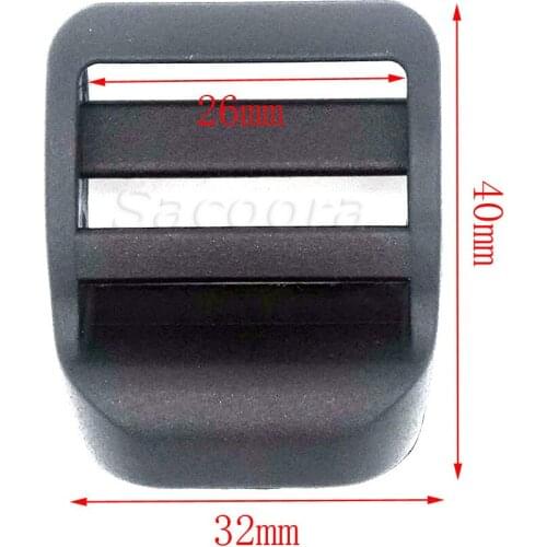 500pcs/pack 1" Plastic Ladder Lock Slider Buckle Adjustable Black for Backpack Straps