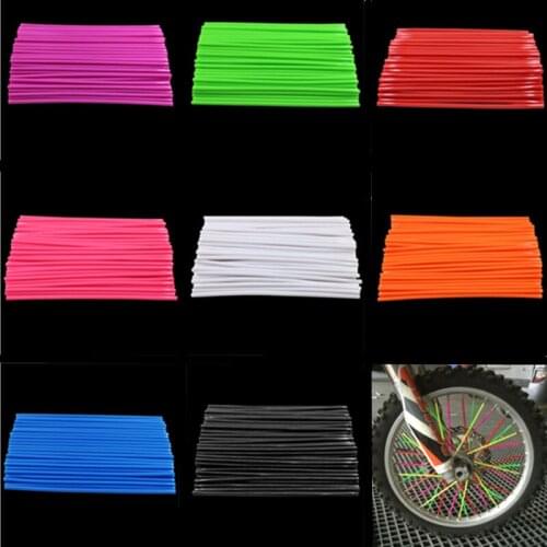 72PCS Wheel Spoke Skin Cover Wrap Kit Motorcycle Motocross Dirt Bike For Honda Yamaha Suzuki Kawasaki Cafe Racer