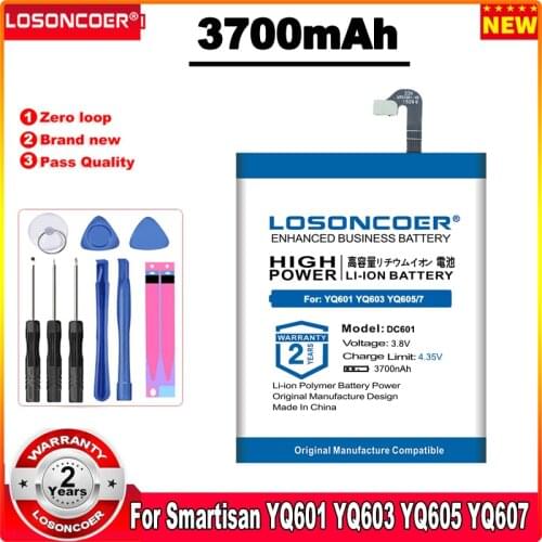 LOSONCOER DC601 3700mAh Battery For Smartisan U1 YQ601 YQ603 YQ605 YQ607 DC601 Mobile Phone Batteries