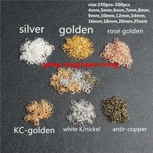 250pcs/lot jewelry accessories 4mm key ring Metal Jump Rings Silver Color Split Rings Connectors fine Alloy Jewelry makeing