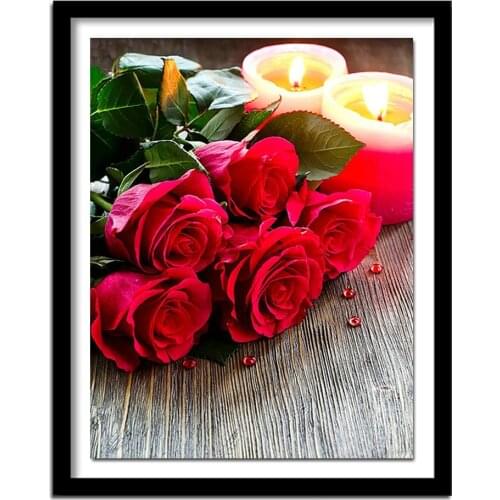 Diamond Painting Cross Stitch Rose Crystal Needlework Diamond Embroidery Flowers Full Diamond Kits Home Decor