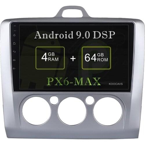 KOOCAVS 9" IPS Android 9.0 Car GPS Radio Player for Ford Focus 2 2003 2004 2005 2006 2007 4GB+64GB Stereo Multimedia Headunit