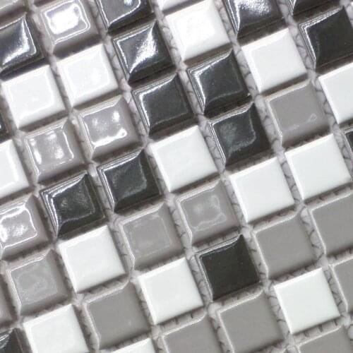 White and grey shades mixed porcelain tiles HMCM1027 for bathroom shower mosaic kitchen backsplash wall floor tiles