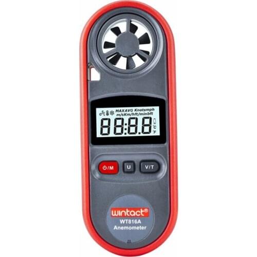 Digital Anemometer IP67 Air Velocity Beaufort Scale -10~45C C/F Temperature Measure 30m/s LCD Wind Speed Chill Indicator Guage
