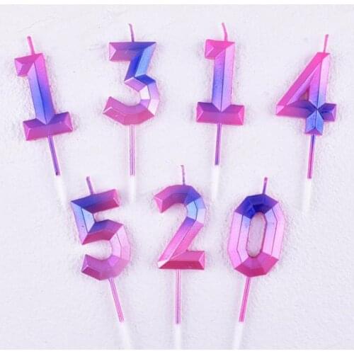 Colorful Smoke-free Number Shaped Candle For Birthday Party Decoration Cake Oranment