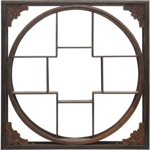 Wooden small tea pot set shelf solid wood Chinese style Duobao pavilion wall hanging display teapot cups utensil stand