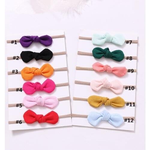 6pcs/Lot Kids Girls Nylon Hairbands Bowknot Headwear Elastic Headbands Lovely Princess Baby Girls Hair Band Accessories