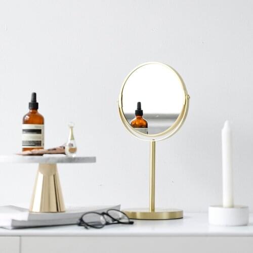 Home Makeup Mirror Double Mirror Gold-plated Beauty Mirror Desktop Decoration Gift