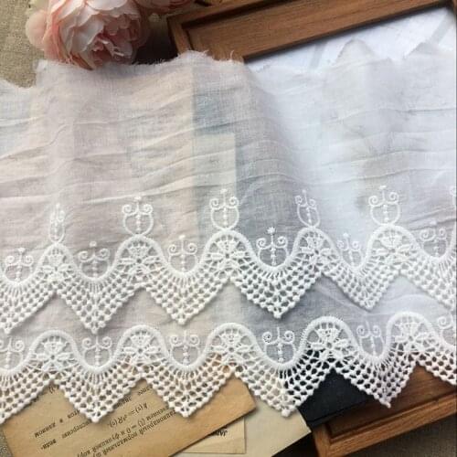 Wide 20CM high quality cotton cloth embroidery double layer water soluble cotton lace cloth clothing home splicing materi
