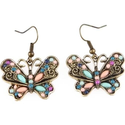 Trendy Charming Fine Jewelry Butterfly Shaped Woman Earrings Color Bronze Drop Shipping