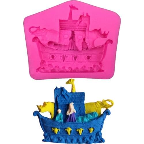 Noahs ark ferry Shape fondant silicone soap mold kitchen chocolate pastry candy Clay making cupcake decoration tools FT-0137