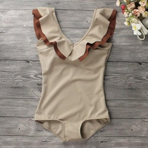 2021 New Swimsuit One Piece Monokini Women V Neck Swimwear Female Bodysuit High Waist Bathing Suit Padded Swimming Beach Wear