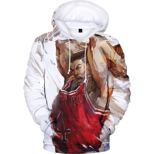 2021 New Slam Dunk 3D Printed Hoodie Mens Boys Casual Sweatshirts SHOHOKU 4 O-Neck Polyester Streetwear Pullover Clothes