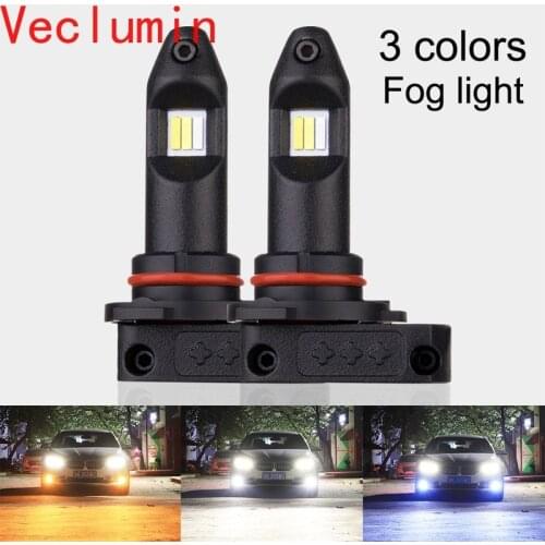 New 3 color fog lights led light bulb White yellow tricolor blue h11 h9 h8 psx24 9006 9005 Fog light bulb h11 led headlight