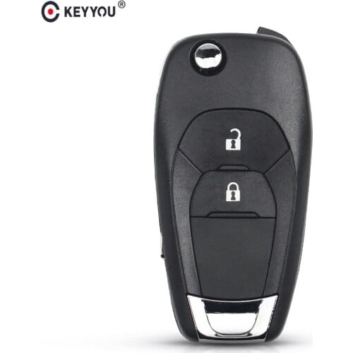 KEYYOU New 2 Buttons Filp Folding Remote Car Key Shell Case Cover For Chevrolet Cruze Malibu Chevy Fob Auto Key Replacement