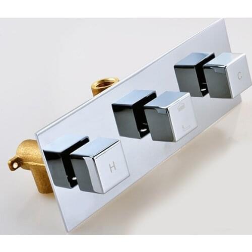 New chrome Finished bath and shower faucet 3 Handles Wall Mounted Shower Mixer valve IS005
