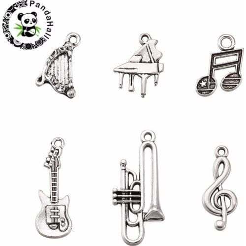 Pandahall 5Sets Antique Silver Color Tibetan Charms Pendants for DIY Jewelry Making Earrings Bracelet Necklace