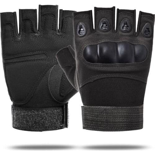 Army Tactical Us Army Mens Gloves Outdoor Sports Half Finger Military Combat Anti-Slip Carbon Fiber Shell Tactical Gloves