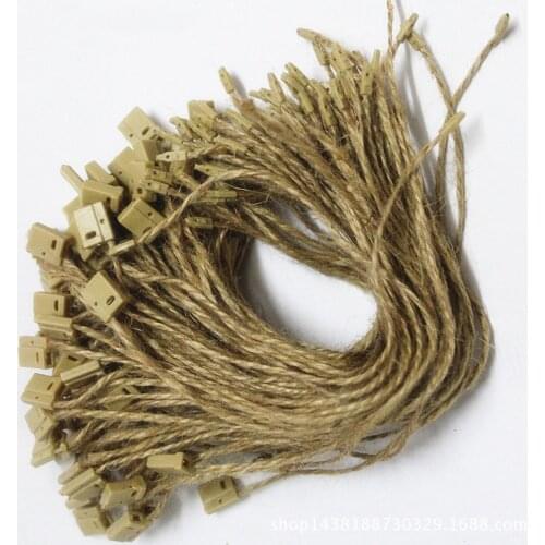 Plastic Hang Tag Seal Strings black white Grey garment hangtag fasteners loop lock nylon cord square buckle Jute label rope