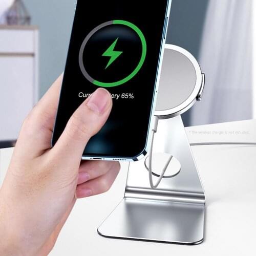 Aluminum Alloy Useful Phone Magnetic Charger Mount Stand Reliable Wireless Charging Support Sturdy