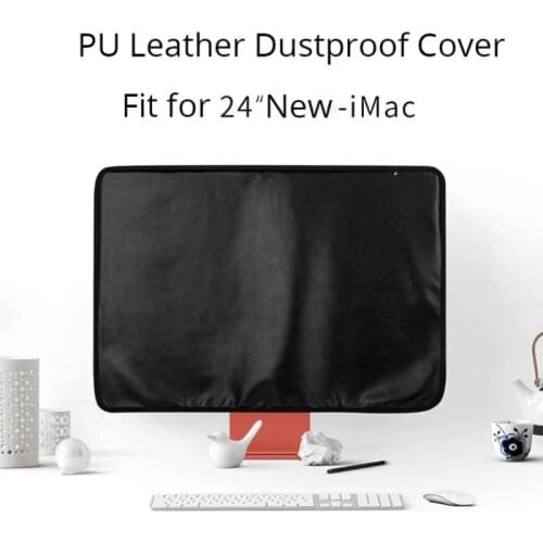 24 Inch Black Nylon PU Leather Computer Monitor Dust Cover Protector With Inner Soft Lining For Apple IMac LCD Screen Household