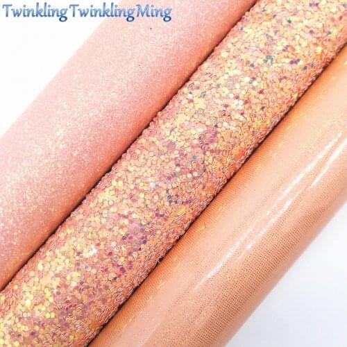 PINK Chunky Glitter Canvas Sheet, A4 Size (8"x11") Glitter Sheets, Faux Leather Sheet,Hair Bow & Earring Fabric XM031