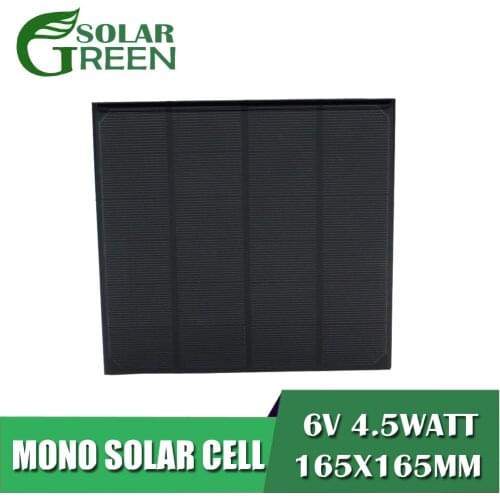 Standard Epoxy Monocrystalline 4.5Watt 4.5W 6V 750mA Solar Panel Silicon DIY Battery Power Charge Module Mini Solar Cell toy