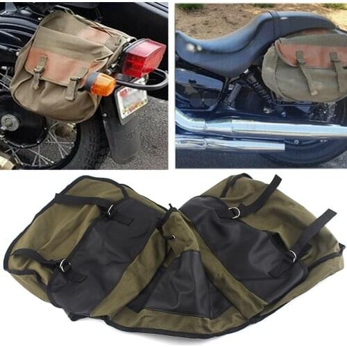 Universal Motorcycle Bags Canvas Saddlebag Suitcase Saddlebags For Triumph Bonneville kawasaki Suzuki taotao thunder honda New