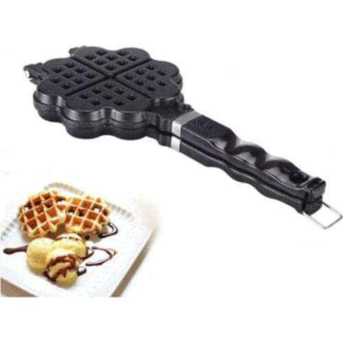 Waffle Plate Heart-shaped Die-casting Aluminium Waffle Mould Waffle Maker Home Baking Biscuit Making Tool Top Quality