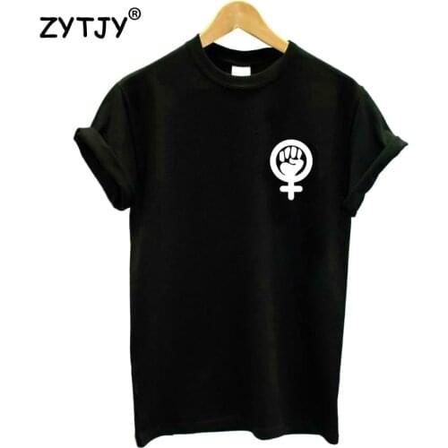 FEMINIST GIRL POWER Pocket Print Women Tshirt Cotton Funny t Shirt For Lady Girl Top Tee Hipster Tumblr Drop Ship HH-130