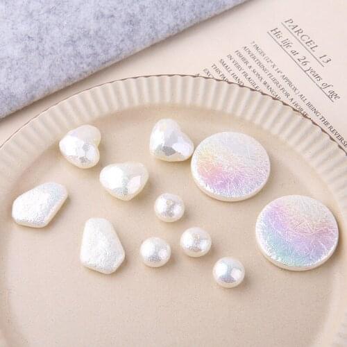 10pcs hot-sales Matte Wrinkle Beads Love Circle Earrings For Women Geometric Resin Diy Jewelry Stud Earrings Nail Accessories