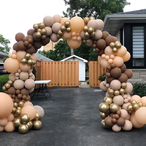 114/122 Pcs Coffee Cream Balloons Garland Arch Kit Latex Globos Birthday Valentine Wedding Party Decorations Baby Shower Girl