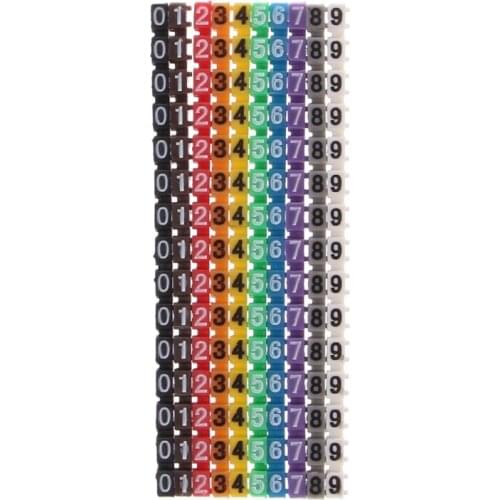 150 Pcs Cable Markers Colourful C-Type Marker Number Tag Label For 2-3mm Wire