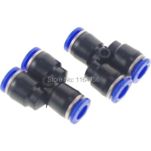 50pcs/lot Pneumatic Push in Fitting Equal Y Connectors 6mm