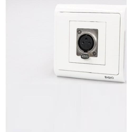 Single Cannon Welding 3Pin XLR female Panel Socket Audio Cable Socket 86*86mm Microphone Wall Plug