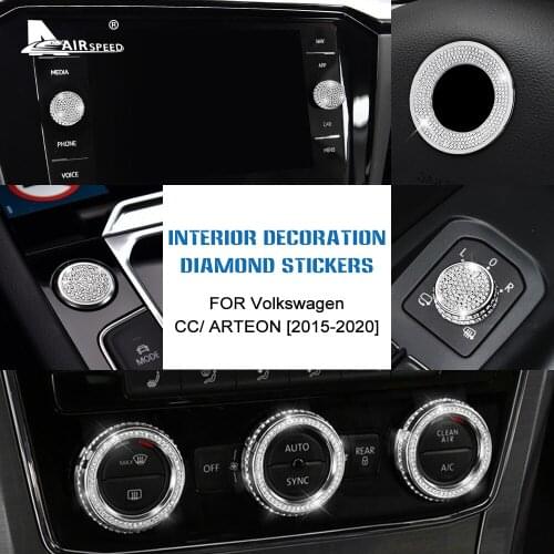 Diamond for Volkswagen PASSAT CC ARTEON 2015-2020 Accessories Car Steering Wheel Air Conditioning Button Interior Trim Sticker