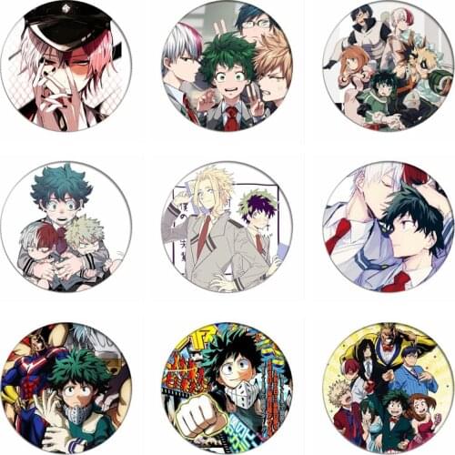 Anime My Hero Academia Izuku Cosplay Badge Boku no Hero Academia Todoroki Shoto Brooch Pins Collection Badges for Backpacks