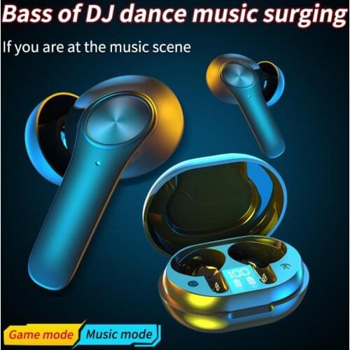 JS76 Wireless Earphone Rechargeable Lossless Digital Display Bluetooth5.0 In-ear Sports Earbud for Outdoor