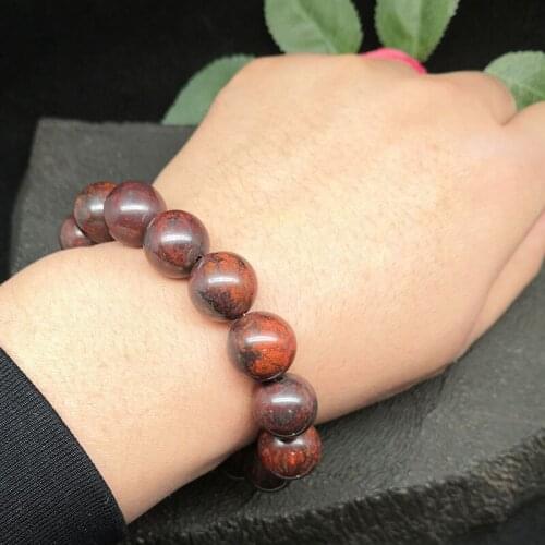 Free Shipping Natural Red Yiding meteorite 14mm bracelet with high magnetic energy