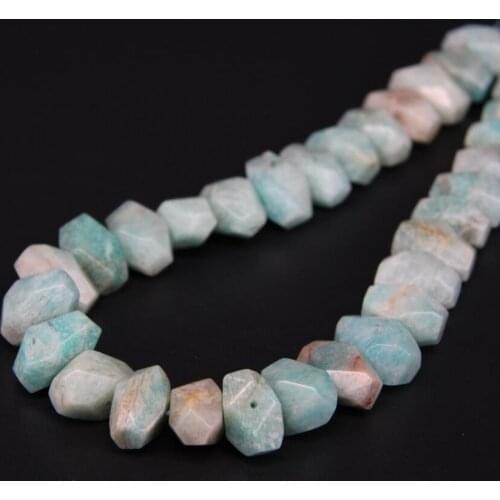 15.5"/strand Natural Peruvian Amazonite Faceted Nugget Loose Beads,Gems Stone Freeform Cut Nugget Pendant Beads Jewelry Making