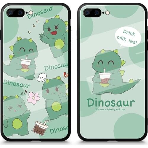 For Samsung A31 A21S A51 71 5G A01 A11 Case Cartoon Dinosaur Hard Glass Cover For Samsung A10S A20S A30 A30S A40 A50 A50S A70