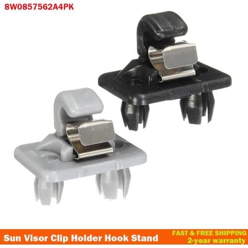 Black /Grey Auto Roof Sun Visor Clip Holder Hook Stand For Audi A1 A3 A4 A5 Q3 Q5 TT 8W0857562A4PK